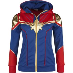 Captain Marvel Cosplay mikina s kapucí na zip cervená/modrá