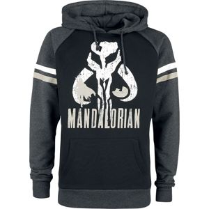 Star Wars The Mandalorian - Symbol Mikina s kapucí skvrnitá černá / šedá
