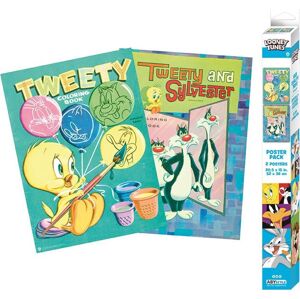 Looney Tunes Sada 2 plakátů s Chibi designem Tweety and Sylvester plakát standard