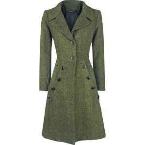 Voodoo Vixen Nicole Green 40s Style Coat Dívcí kabát olivová
