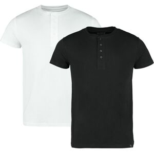 Black Premium by EMP Balení 2 ks triček Henley Tričko cerná/bílá
