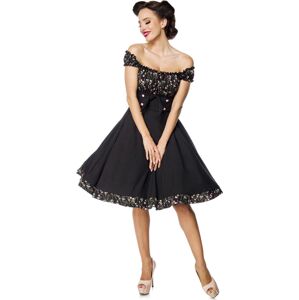 Belsira Schulterfreies Swing-Kleid Šaty černá