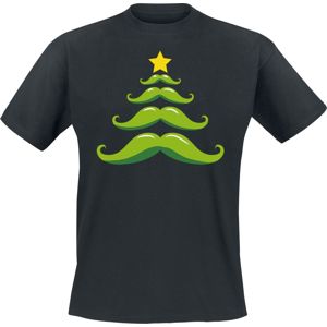 Schnurrbart Weihnachtsbaum tricko černá