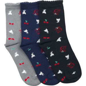 Pussy Deluxe Balení 3 párů ponožek Cherry Logos & Cats Ponožky vícebarevný