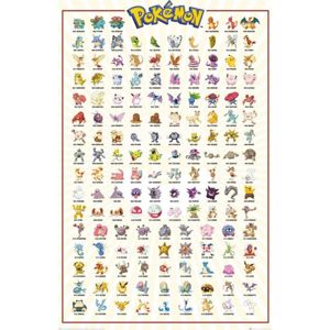 Pokémon Kanto 151 plakát vícebarevný