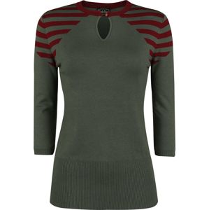 Voodoo Vixen Caroline Striped Sweater Dívcí svetr šedá/cervená