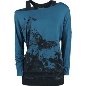 Black Premium by EMP Busting Loose Dámské tričko s dlouhými rukávy cerná/modrá