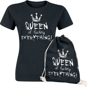 Zábavné tričko Queen Of Fucking Everything Dámske tričko & sportovní taška černá
