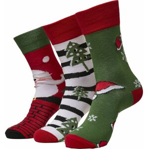 Urban Classics Balení 3 párů vánočních ponožek Stripe Santa Ponožky vícebarevný