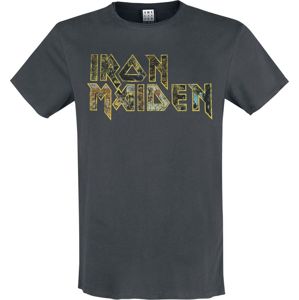 Iron Maiden Amplified Collection - Eddies Logo Tričko charcoal