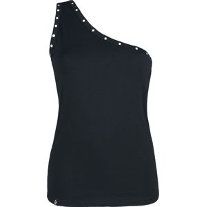 Forplay Asymetrické tričko na jedno rameno s nýty Dámské tričko černá