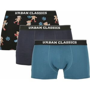 Urban Classics Organické vánoční boxerky - balení 3 ks Boxerky námořnická modrá