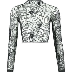 KIHILIST by KILLSTAR Webs Grasp Long Sleeve Top Dámské tričko s dlouhými rukávy černá