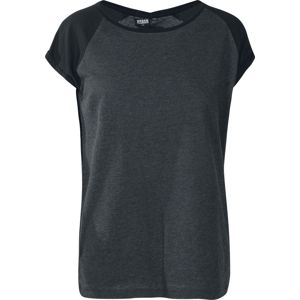 Urban Classics Dámské kontrastní raglanové tričko Dámské tričko charcoal/černá