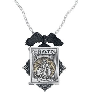 Alchemy Gothic Poe´s Raven Locket Náhrdelník - řetízek stríbrná