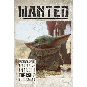 Star Wars The Mandalorian - Baby Yoda Wanted plakát vícebarevný