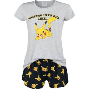 Pokémon Pikachu - Jumping Into Bed Like ... pyžama bílá/žlutá/cerná