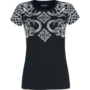Black Premium by EMP schwarzes T-Shirt mit Print und Rundhalsausschnitt Dámské tričko černá