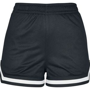 Urban Classics Dámské síťovinové šortky s proužky Dámské kraťasy - Hotpants cerná/bílá