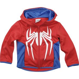 Spider-Man Logo detská mikina s kapucí na zip cervená/modrá