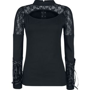 Poizen Industries Top Flora dívcí triko s dlouhými rukávy černá
