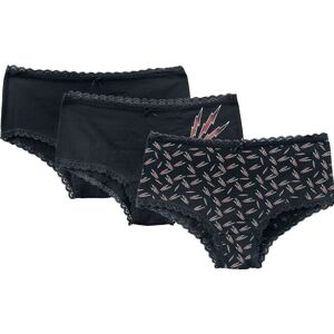 EMP Stage Collection 3 Pack Panties with Lightning Print Spodní prádlo černá