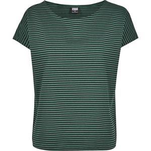 Urban Classics Dámské proužkované tričko Yarn Dyed Baby Dámské tričko zelená/cerná