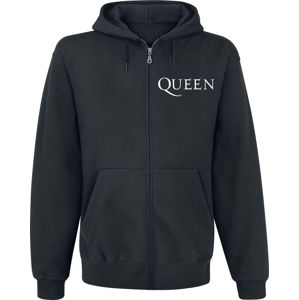 Queen Crest Vintage mikina s kapucí na zip černá