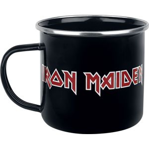 Iron Maiden Logo - Emaille Becher Hrnek černá