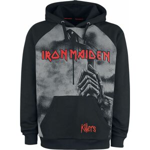 Iron Maiden EMP Signature Collection Mikina s kapucí skvrnitá černá / šedá