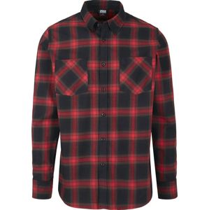 Urban Classics Kostkovaná flanelová košile 6 Košile cerná/cervená