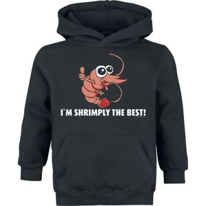 Shrimply The Best detská mikina s kapucí černá
