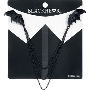 Blackheart Bat Kragen-Pin Odznak černá
