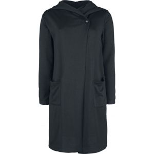 Forplay Strečový kabát z teplákoviny s jedním knoflíkem Dámský kabát černá