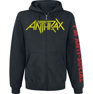 Anthrax Anti-Social Mikina s kapucí na zip černá