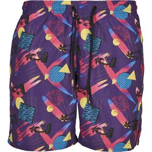 Urban Classics Vzorované šortky na plavání Miami AOP pánské plavky vícebarevný