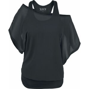 Black Premium by EMP Schwarzes T-Shirt mit Fledermausärmeln Dámské tričko černá