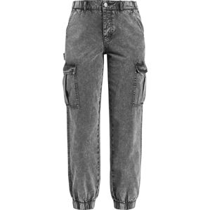 Fashion Victim Kapsáčové kalhoty s opraným efektem Dámské kalhoty šedá