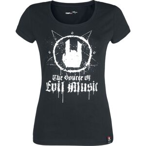 EMP Stage Collection Černé tričko s potiskem Rockhand a nápisem Dámské tričko černá