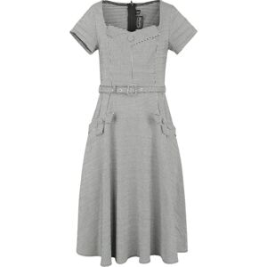 Voodoo Vixen Šaty s krátkými rukávy a vzorem kohoutí stopy Šaty cerná/bílá