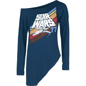 Star Wars Retro - 77 Dámské tričko s dlouhými rukávy modrá