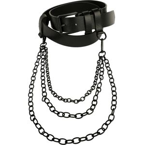 Urban Classics Belt with Chain Opasky z umělé kůže černá