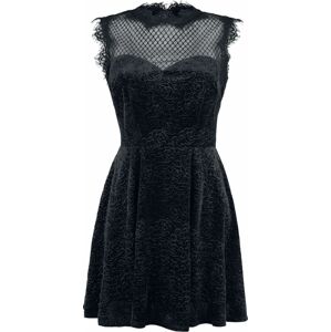 Jawbreaker Zamatové šaty Emb Rose Šaty černá