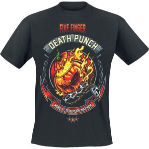 Five Finger Death Punch Burning Pumpkin Halloween Tričko černá