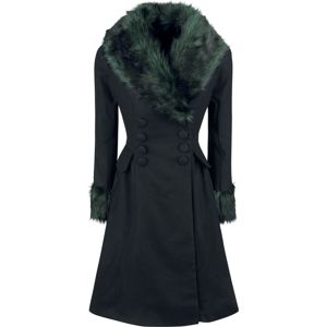 Hell Bunny Rock Noir Coat Dívcí kabát cerná/zelená