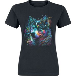 Tierisch Colourful Husky Dámské tričko černá