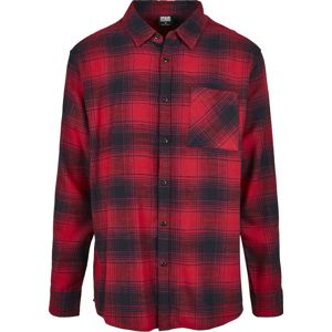 Urban Classics Oversized kostkovaná grunge košile Košile cerná/cervená