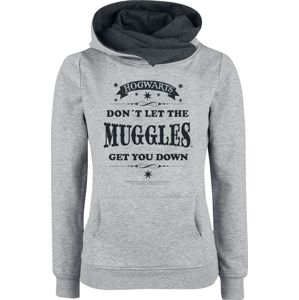Harry Potter Muggles dívcí mikina s kapucí šedivějící / tmavě šedá