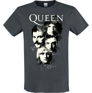 Queen Amplified Collection - Autographs tricko charcoal