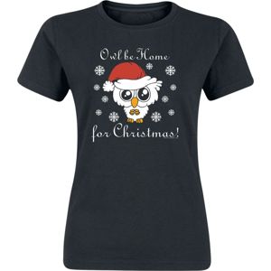 Tierisch Owl Be Home For Christmas Dámské tričko černá
